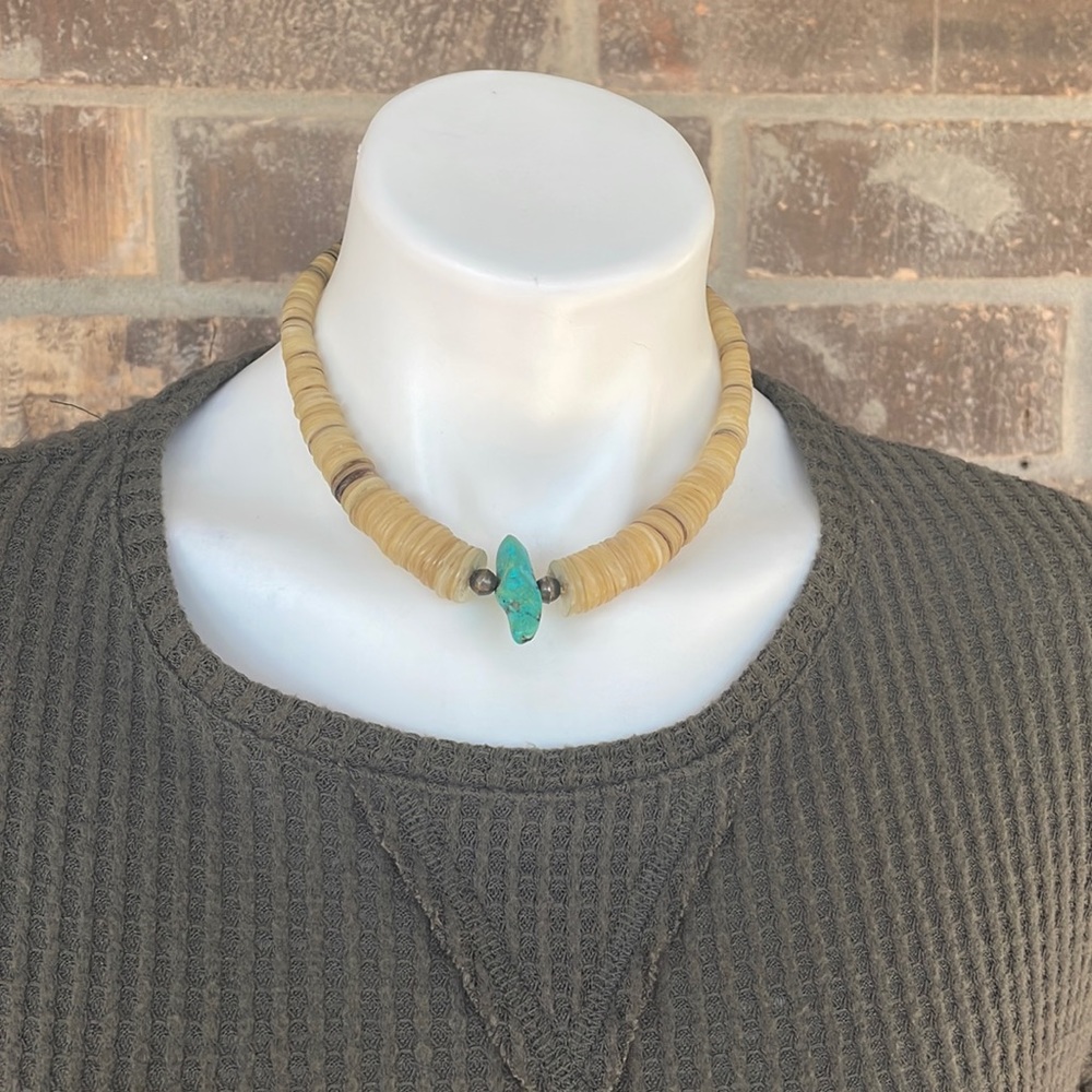 Vintage Shell & Turquoise Heishi